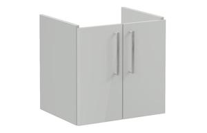 VitrA Root Flat 60cm 2 Door Wall Hung Washbasin Unit - Shiny Pearl Grey